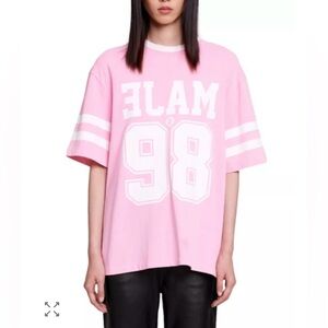 NWOT Maje Pink Graphic Oversized T-Shirt